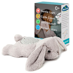Cloud B Benny the Bunny night light glows softly to support a calm bedtime routine.