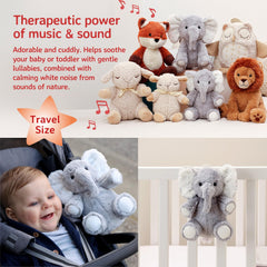 Cloud b Elliot Elephant On The Go compact design fits in a diaper bag for easy soothing