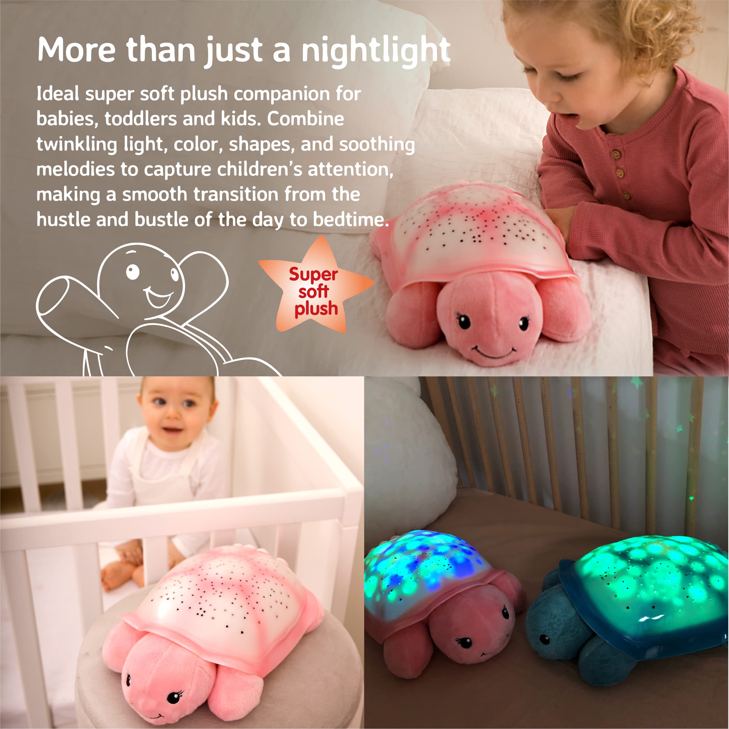 Cloud b Star Projector Nightlight Pink eight constellations for immersive night sky.