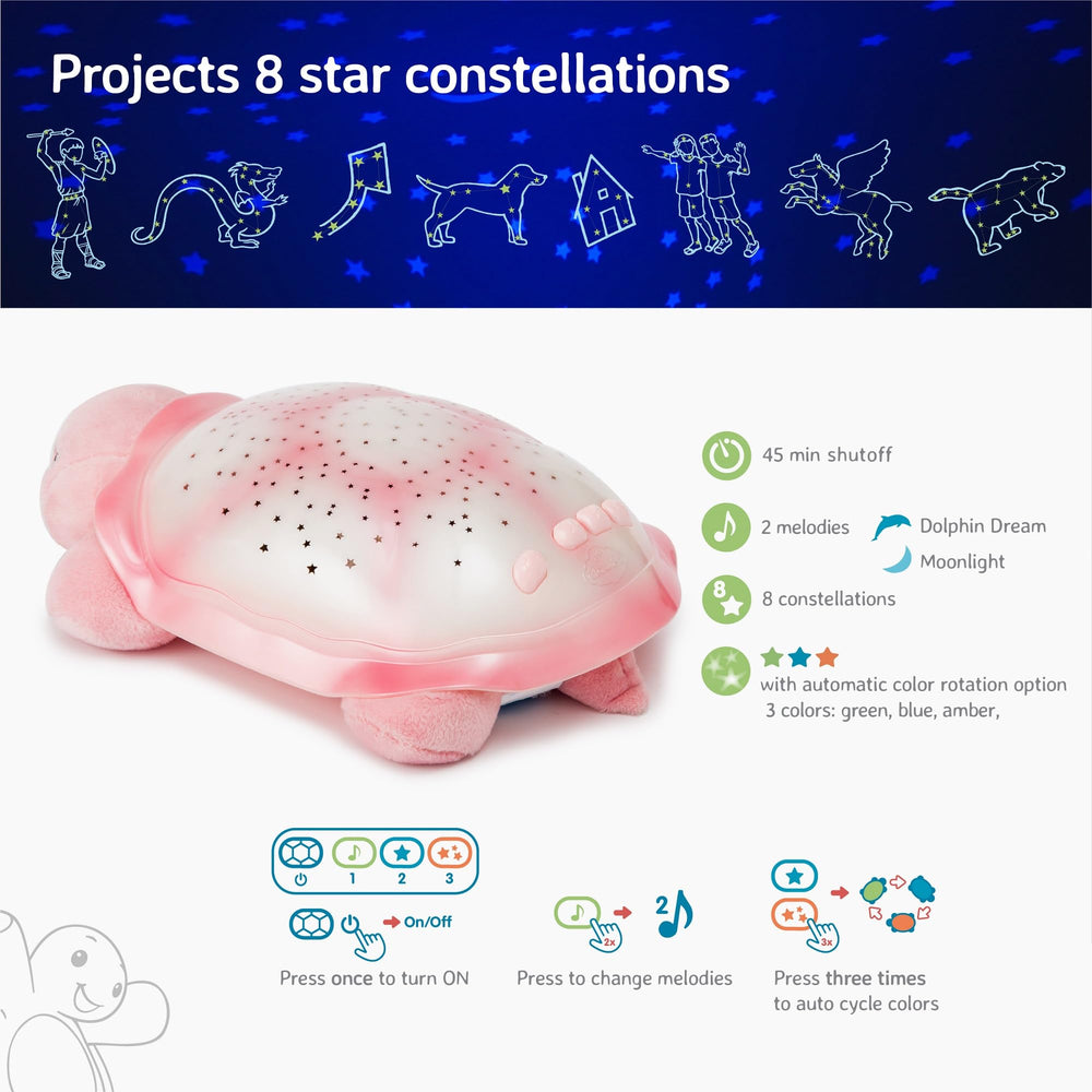 Cloud b Star Projector Nightlight Pink amber blue green color options for ambient mood.
