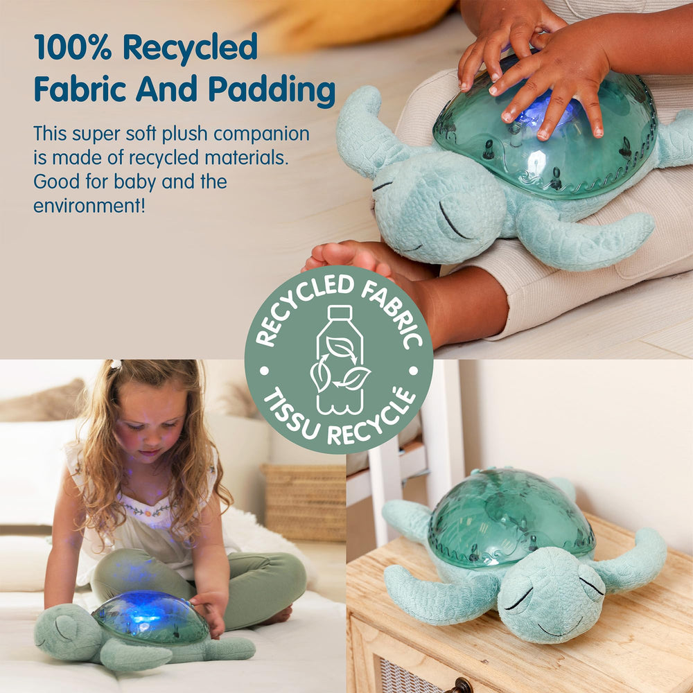 Cloud b Tranquil Turtle Green cry-sensor activation demonstrates auto lull when noise rises