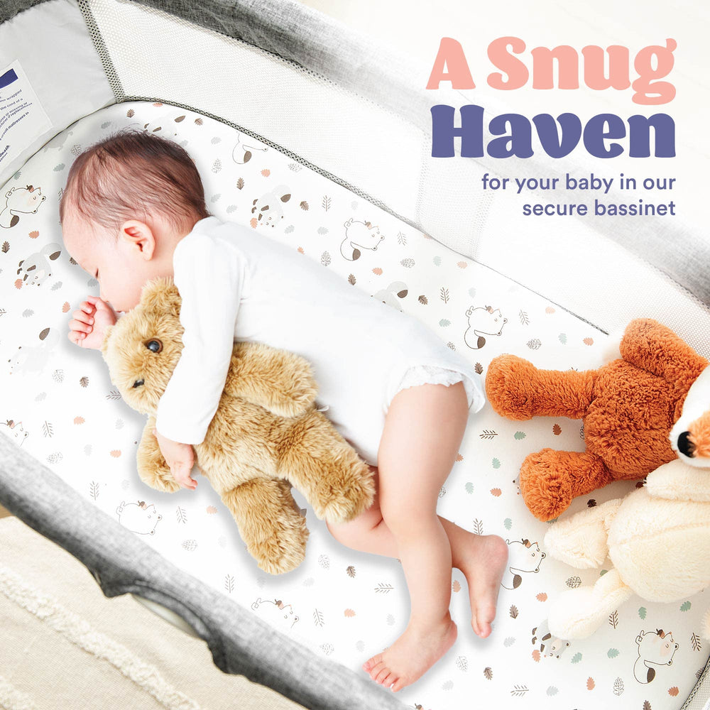 Cloud Baby Bassinet Sheet snug-fit for standard bassinets and portable cribs