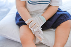 Cloverhome Baby Stop Thumb Sucking Kit soft breathable material feels gentle on young hands.