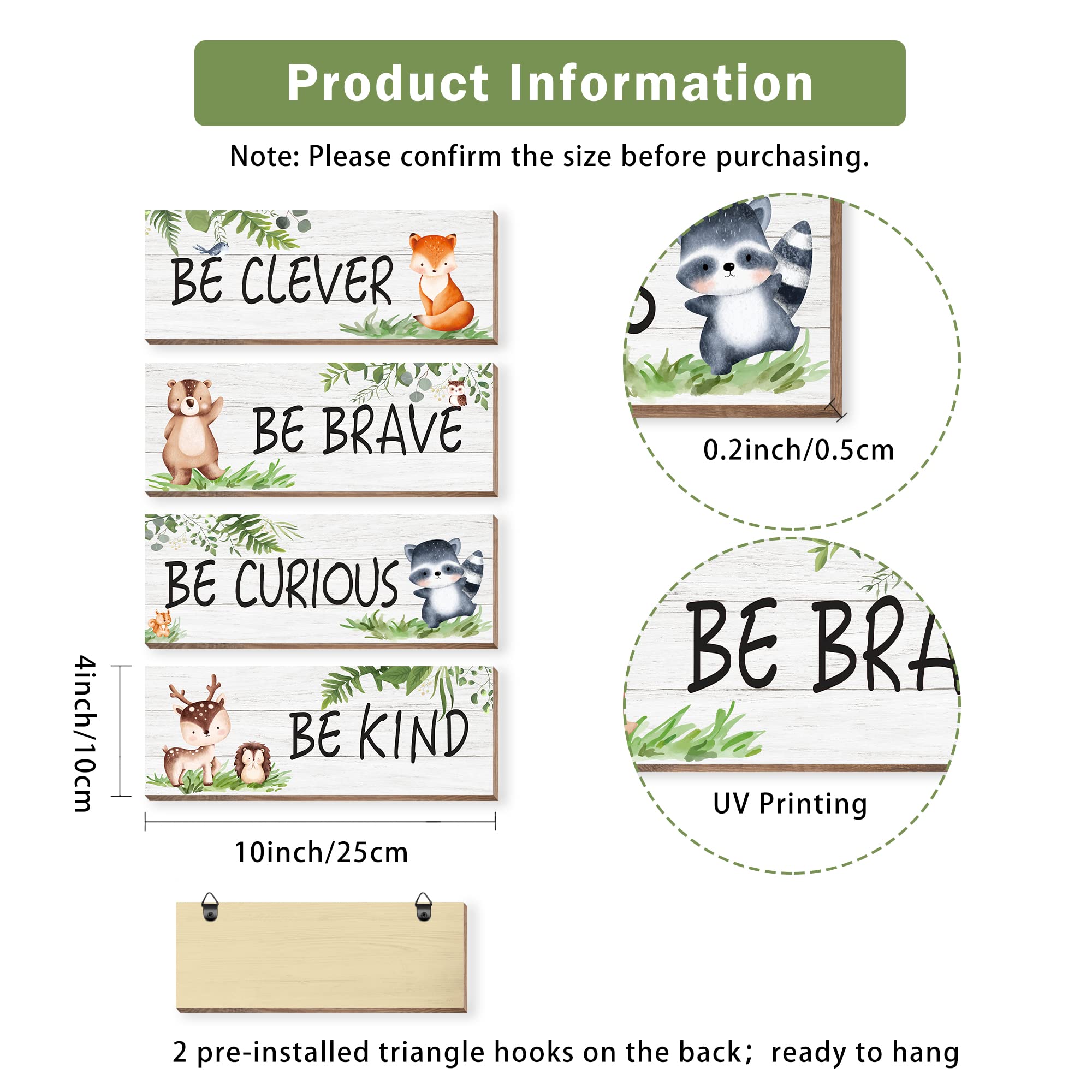 CloverKoi be brave woodland wall sign encourages confident playtime.