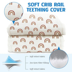 CLYCSRC 3-Piece Mesh Set on crib rail cover highlights non-padded protection