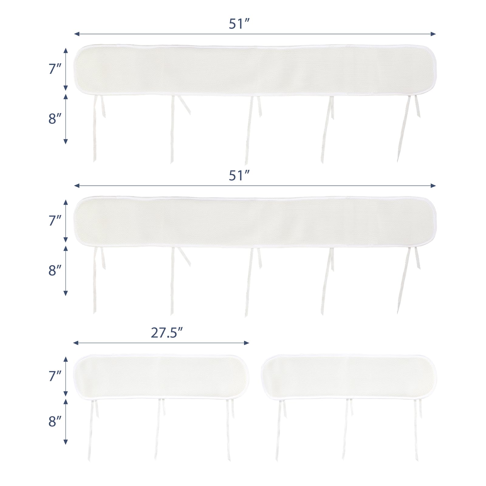 CLYCSRC Mesh Sets 4pc White closeup fabric underscores easy-care material.