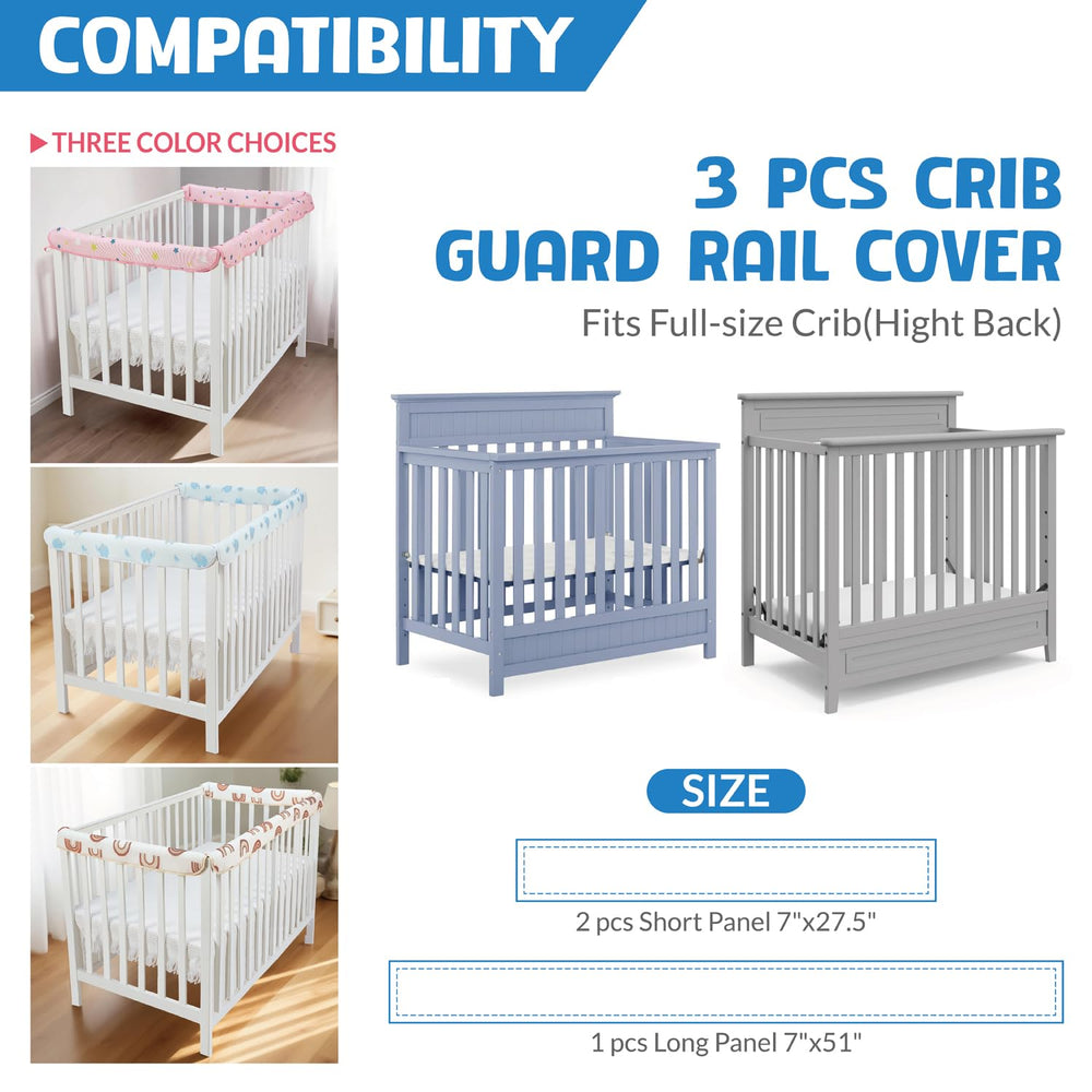 CLYCSRC star crib rail cover fits standard crib rails for versatile use