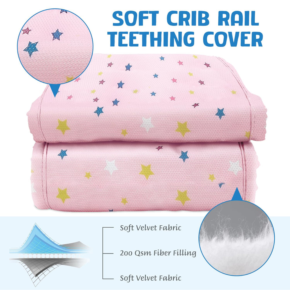 CLYCSRC star crib rail cover washable material for easy care