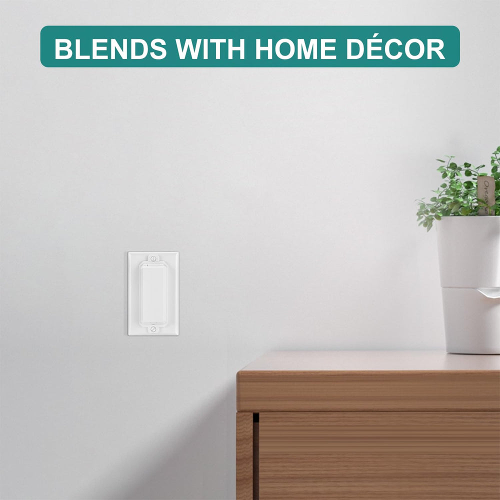 CLYMENE decor-friendly guard blends with white wall decor on switch