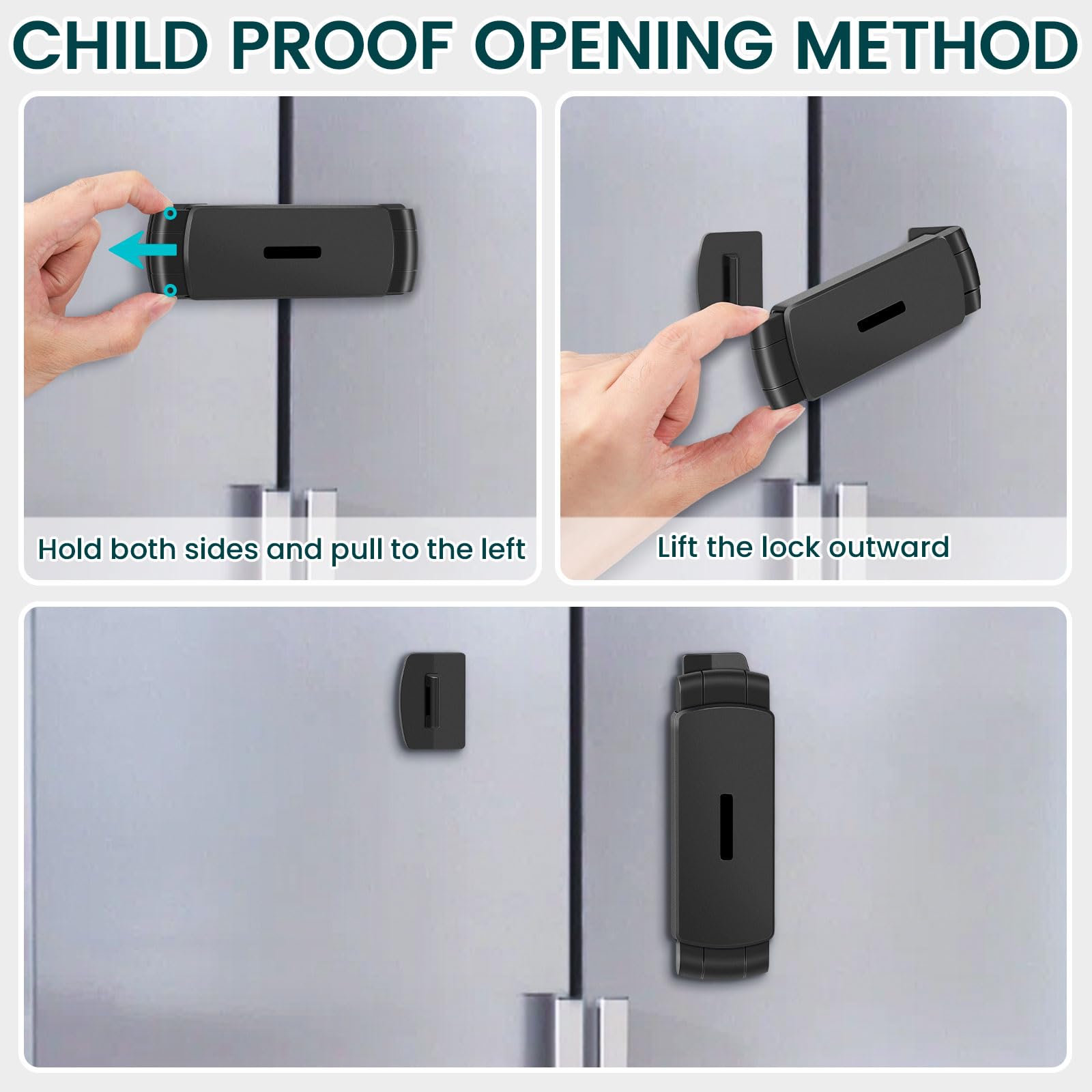 CLYMENE fridge lock adjustable gap showcases versatile fit for various French door configurations