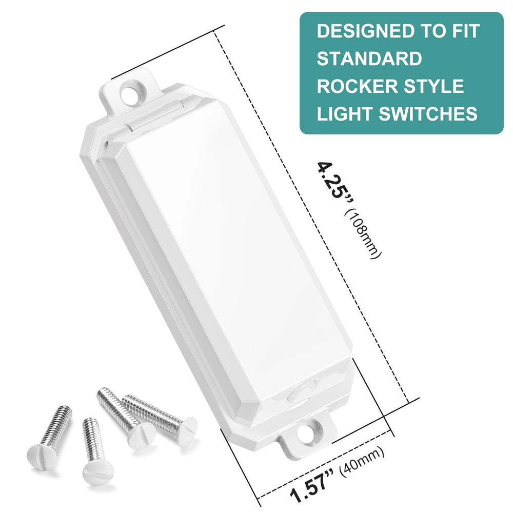CLYMENE light switch cover guard lock mechanism closeup for easy adult operation