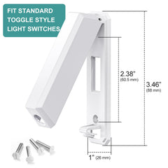 CLYMENE light switch guard mounted on wall plate for controlled access