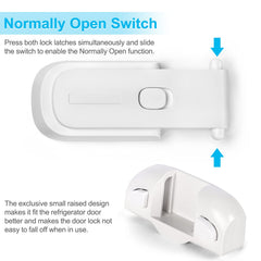 CLYMENE refrigerator door lock installed on door demonstrating easy setup