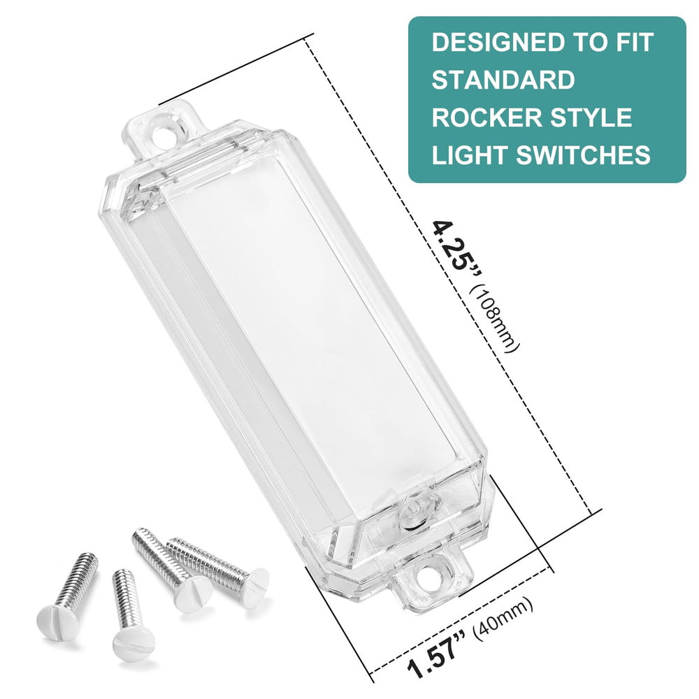 CLYMENE rocker switch guard in clear design blends with decor