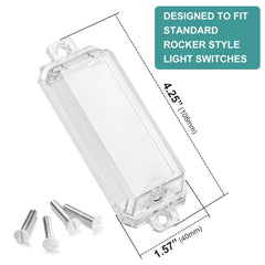 CLYMENE rocker switch guard in clear design blends with decor