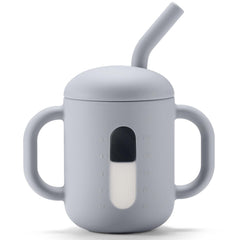 CLYMENE silicone training cup with window view for visual portion control.