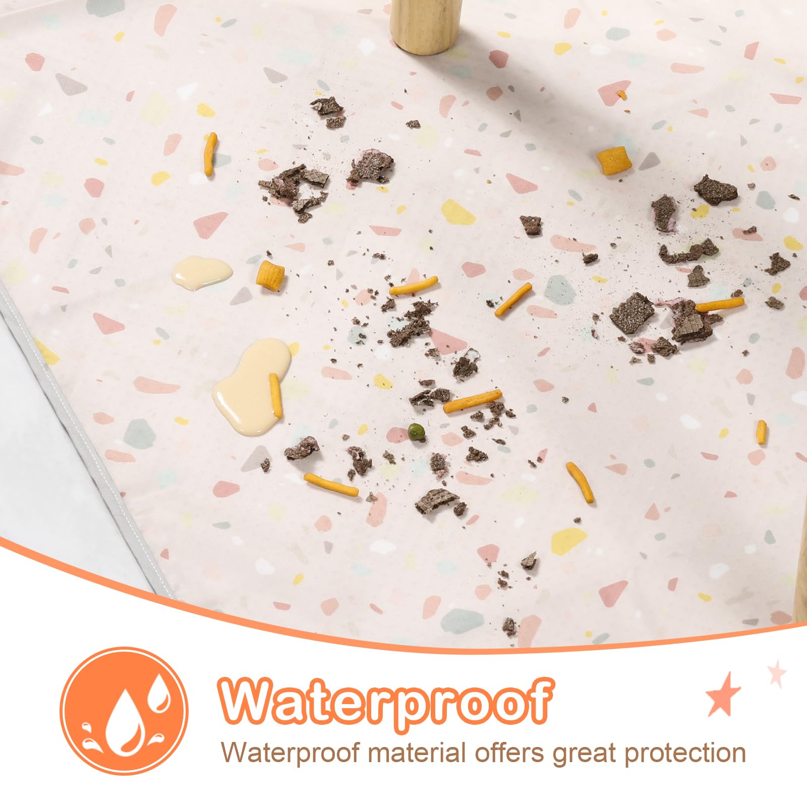 CLYMENE Splat Mat measures 51x51 inches for full coverage.