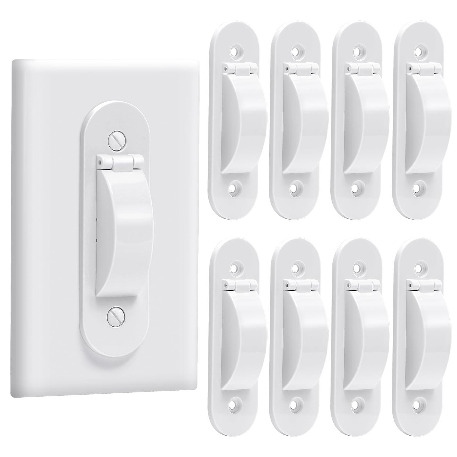 CLYMENE wall switch guard front view shows white protection for households