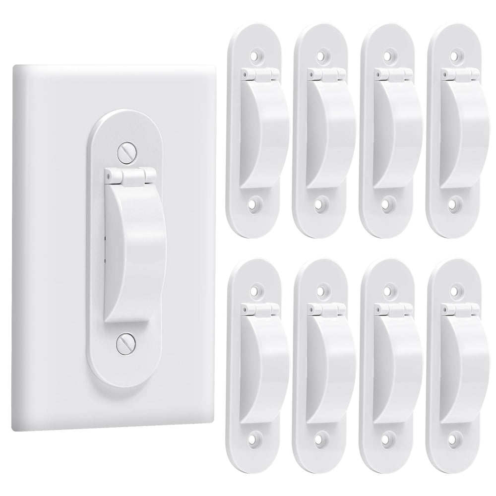 CLYMENE wall switch guard front view shows white protection for households
