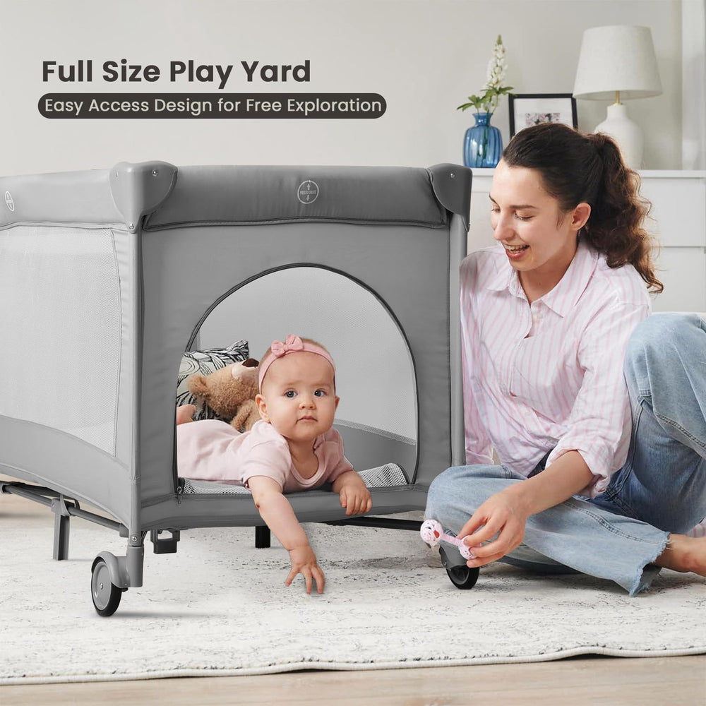 CMFYDAILY breathable-mesh-sides pictured for visibility and airflow during safe naps.