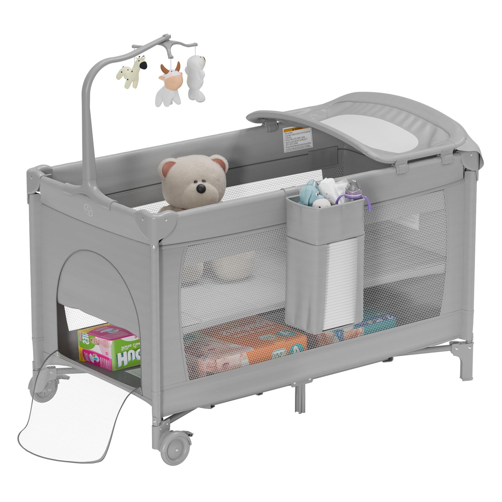 CMFYDAILY large pack and play-crib bassinet view demonstrates all-in-one versatility for newborn sleep.