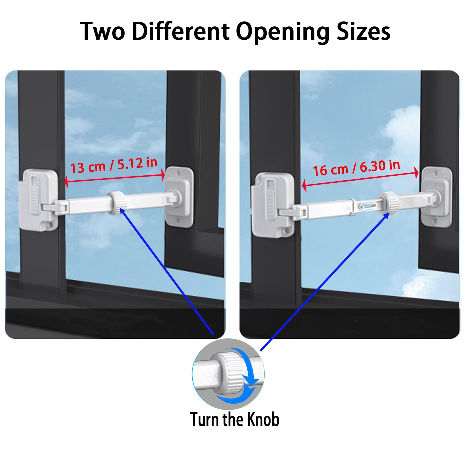 CMINGJ universal-fit window restrictor secures windows and doors for multi-use safety