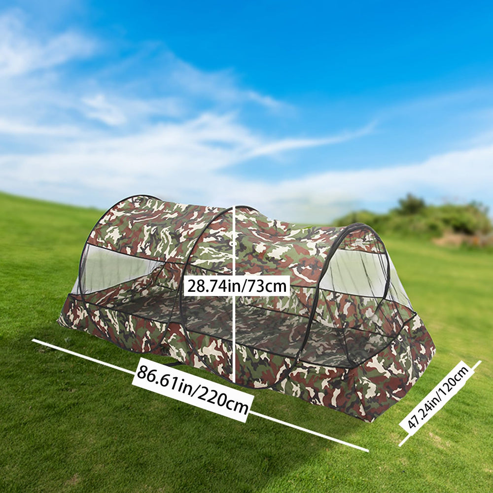 CMINGJ bottom zipper camouflage net detail for easy entry.