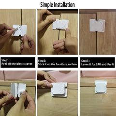CMINGJ cabinet lock on dishwasher area shows tool-free installation.