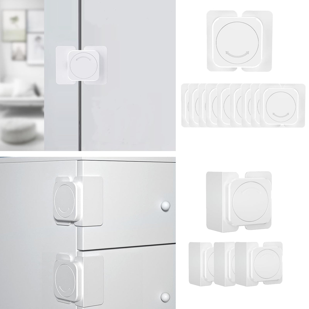CMINGJ cabinet lock flat-lock close-up, showcasing durable ABS for reliable safety.
