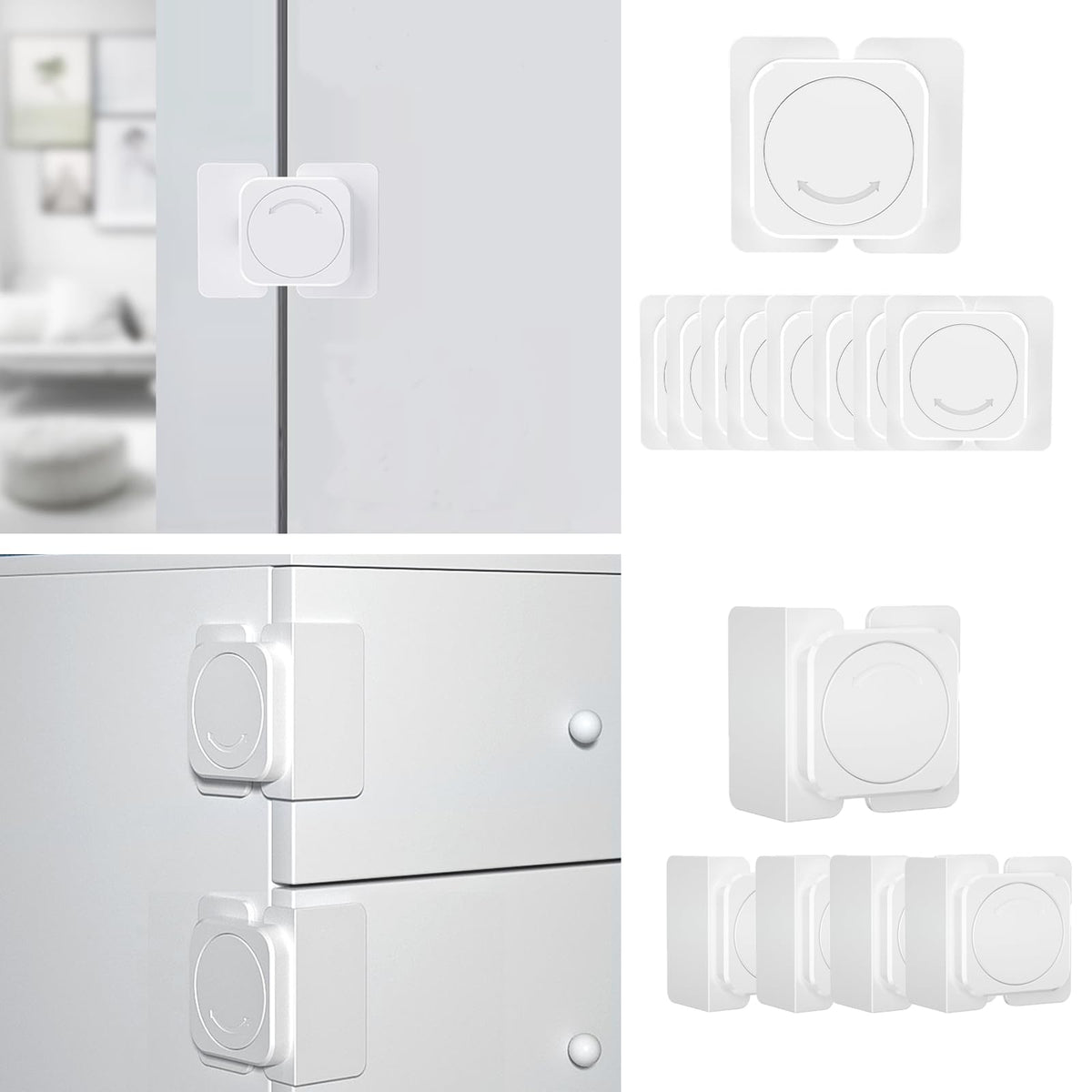 CMINGJ cabinet lock flat lock packaged for easy one-step childproofing at home.