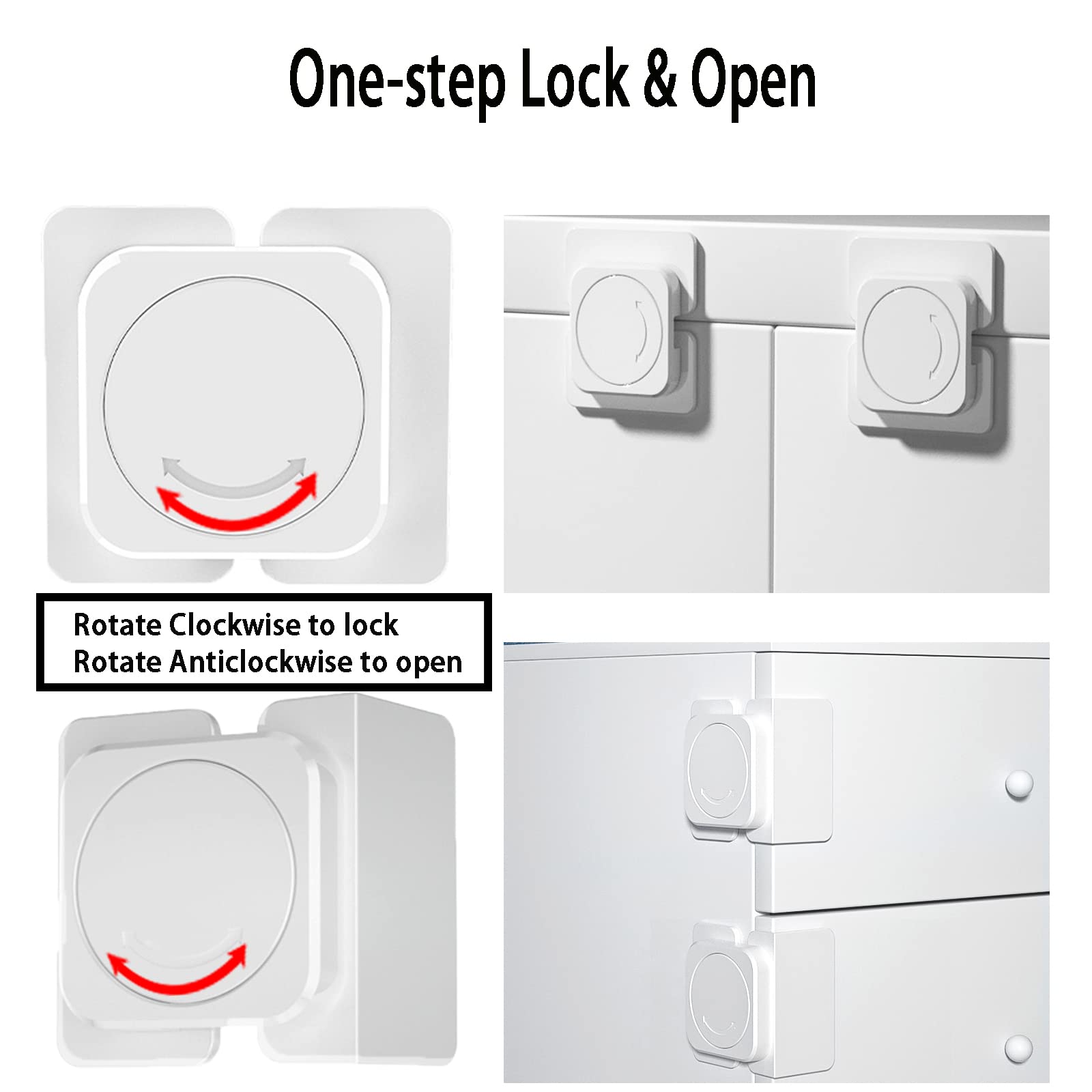 CMINGJ cabinet lock right-angle close-up illustrating versatile corner fit for drawers and cabinets.