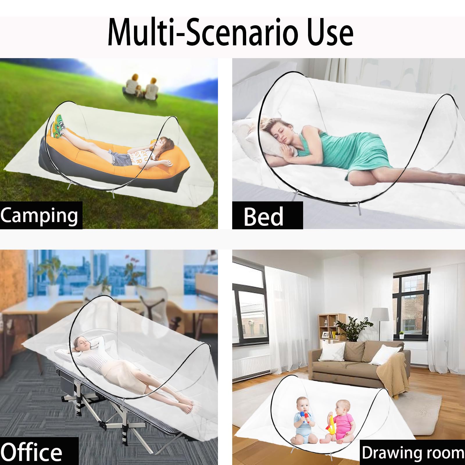 CMINGJ breathable-mesh mosquito net maintains airflow during sleep.