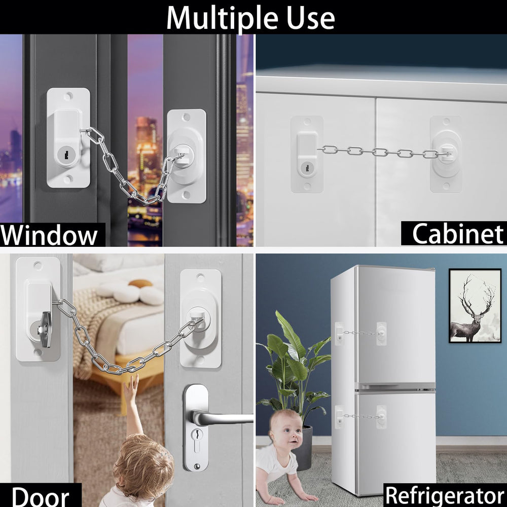 CMINGJ safety lock fridge-use image highlights kitchen-safe storage with child access control