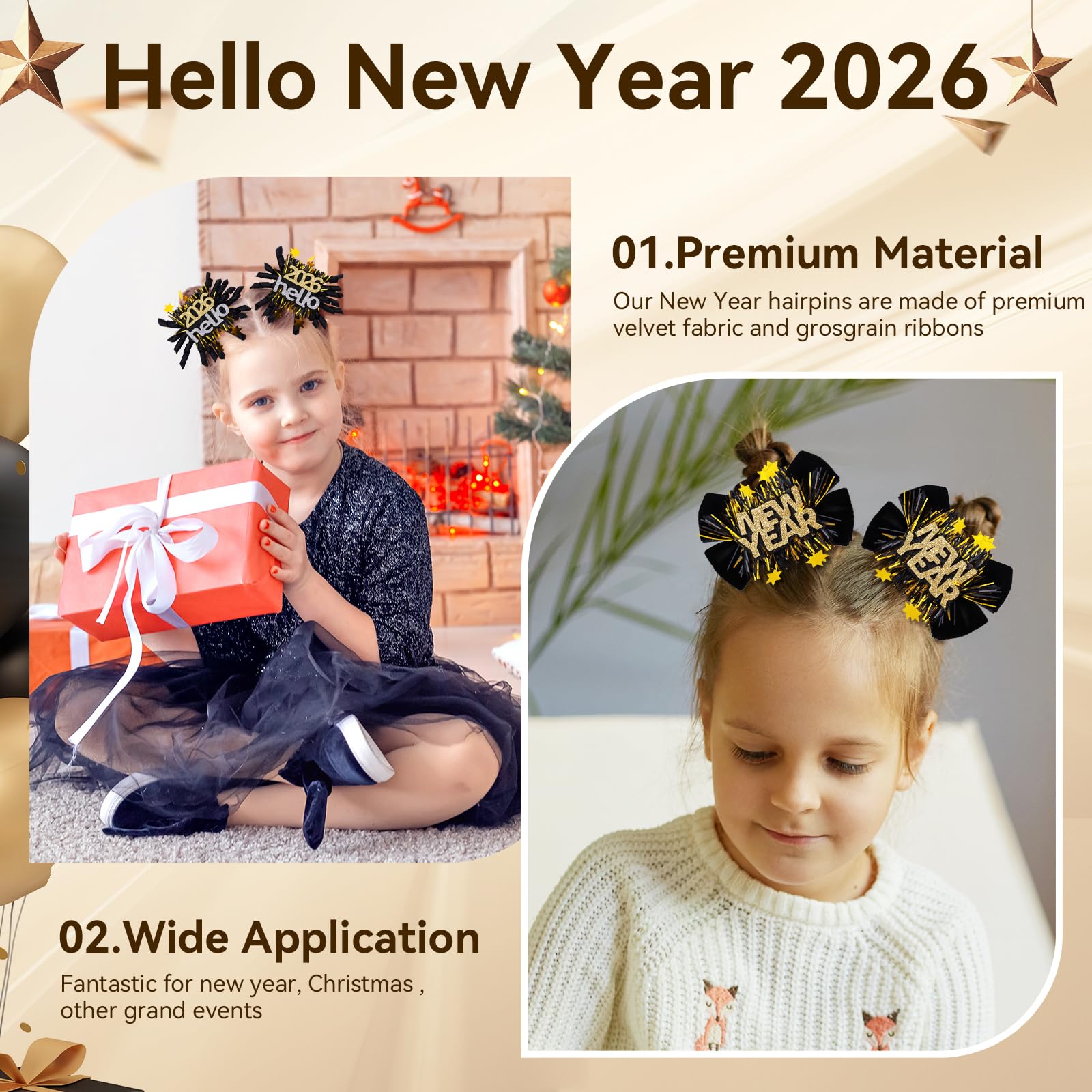 CN Happy New Year kids accessory ideal for holidays and dress-up.