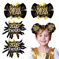 CN Happy New Year velvet star bows for festive photos and party styling.