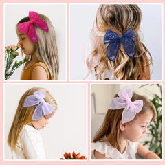 CN tulle hair bows yellow stars adds playful shimmer for parties and photos