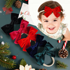 cnomg Christmas baby bows green on hair add vibrant holiday charm