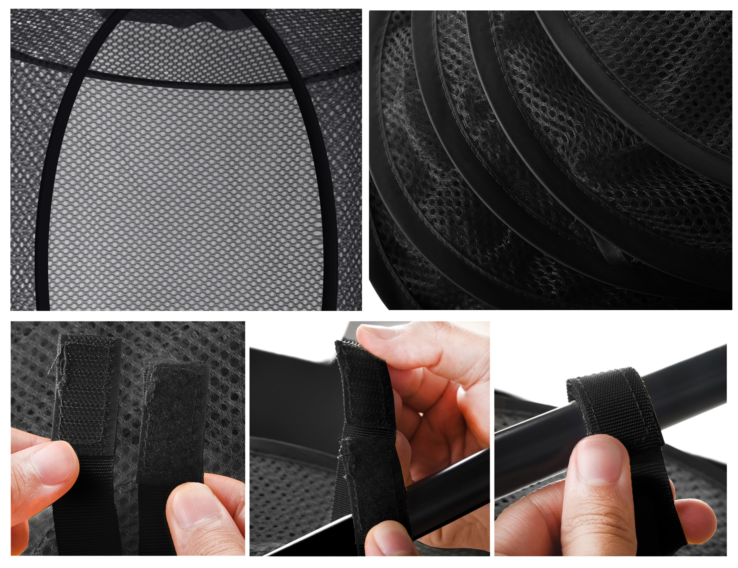 Coastal Rose black storage material durable mesh for long-lasting toy organization.