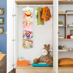 Coastal Rose foldable toy hammock in a kid's room for easy access to soft toys.