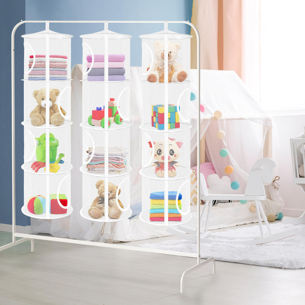 Coastal Rose multi-purpose hanging organizer in white, ideal for closet storage.