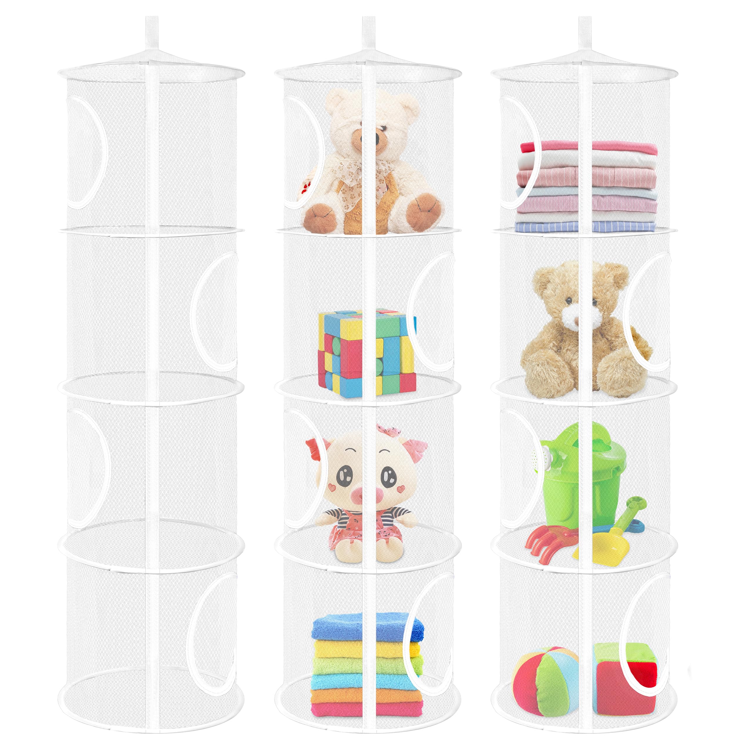 Coastal Rose white toy storage in a kid's room, convenient for gloves and hats.