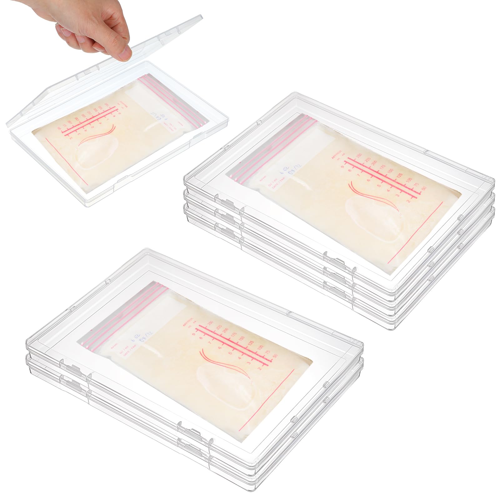 Cobee breastmilk freeze organizer set with six clear trays for easy fridge storage.