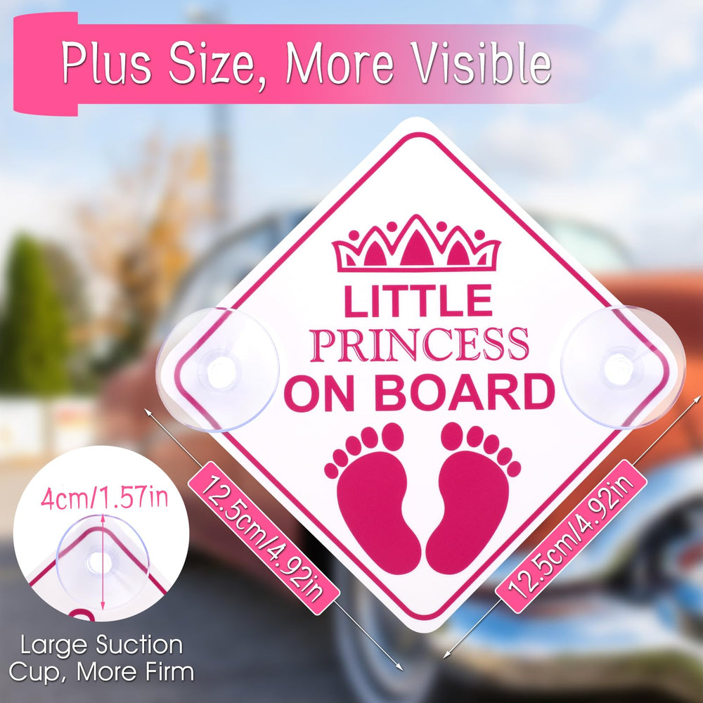 Cobee princess on board decal helps signal children on board.