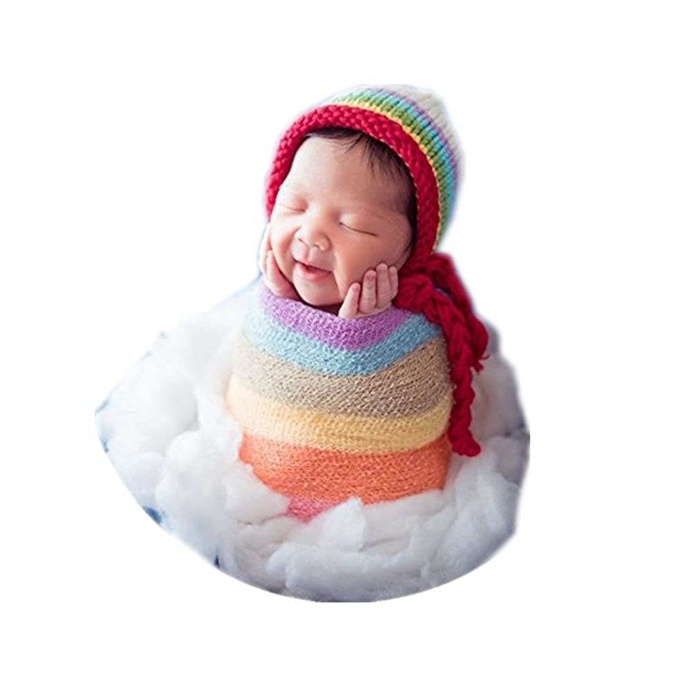 Coberllus newborn wrap rainbow full-body shot demonstrates versatile photography prop for babies.