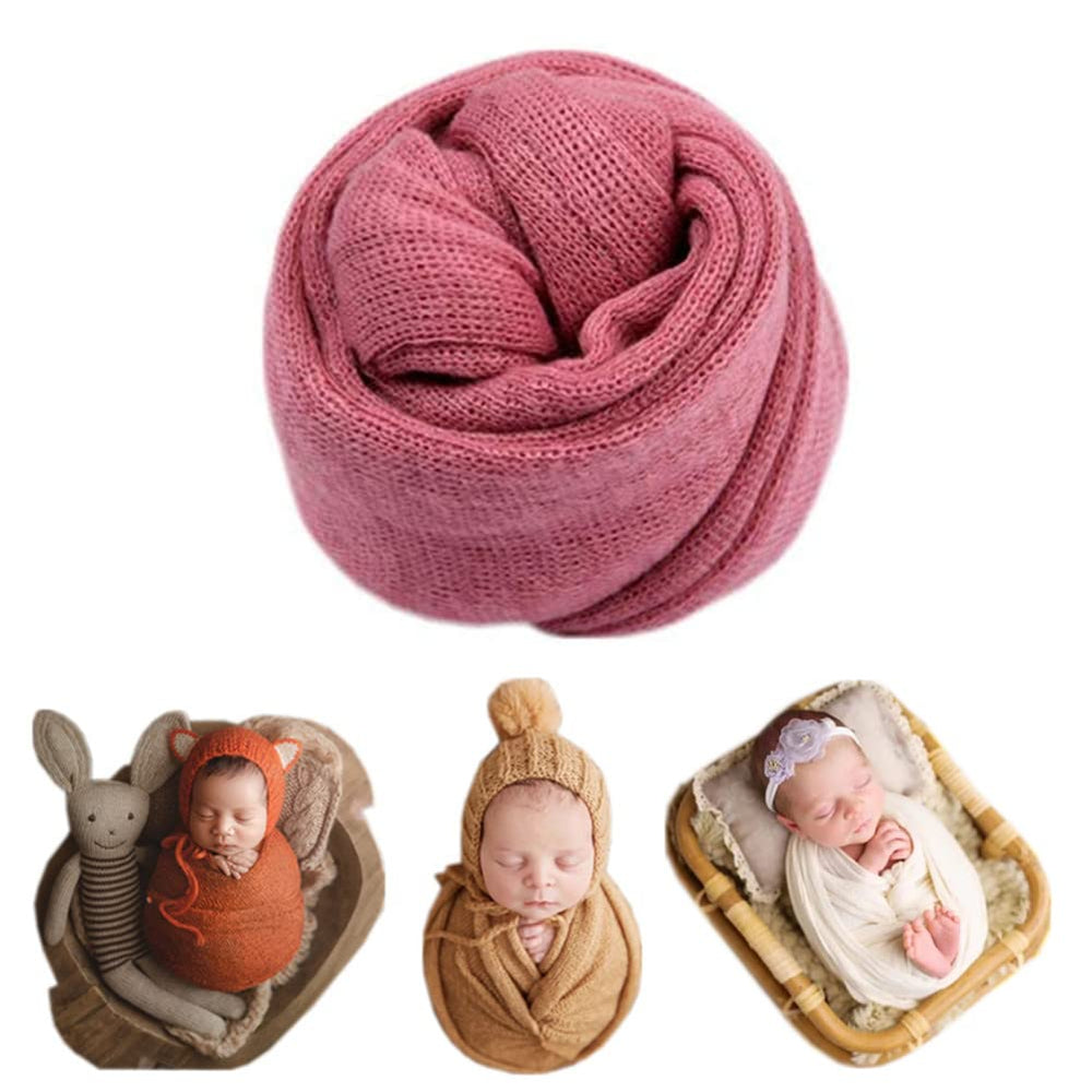 Coberllus Newborn Wrap Rose Knit Closeup highlighting soft texture for newborn photography
