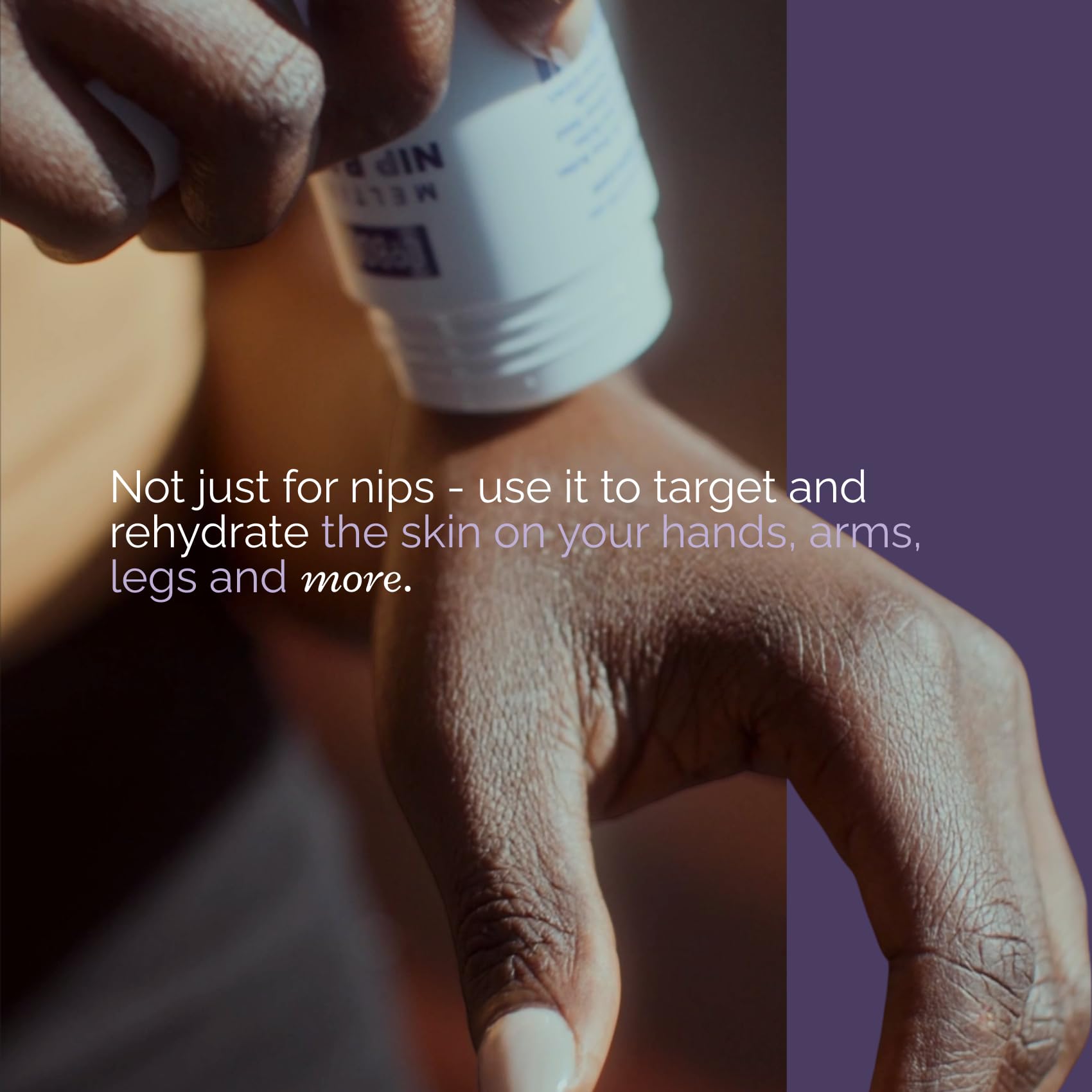 CoBoo Melting Nip Balm after-nursing closeup demonstrates moisture retention and soothing feel.