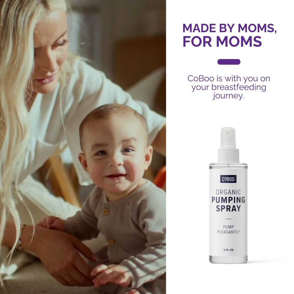 CoBoo nipple comfort spray helps soothe soreness during pumping