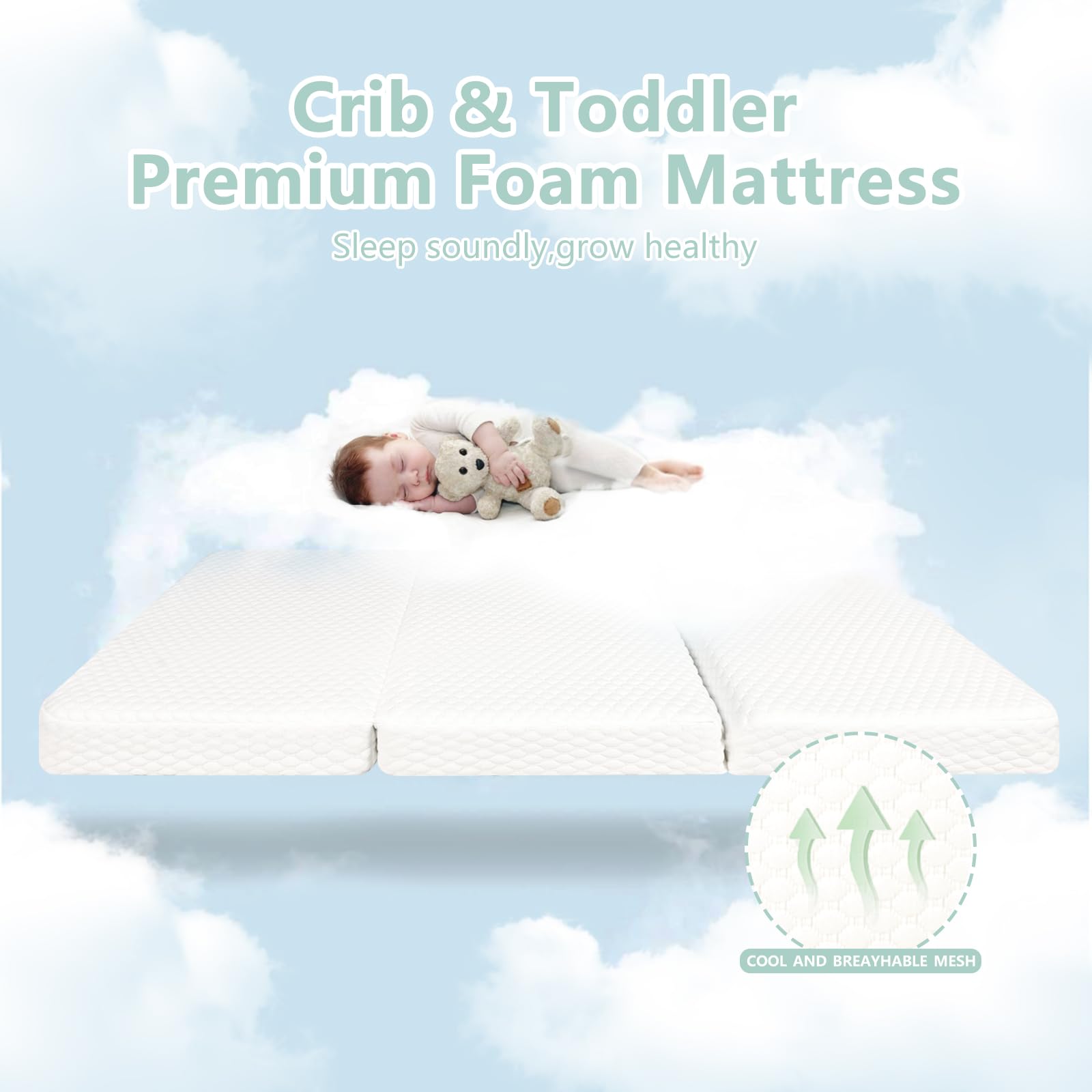 Cocellona cooling gel memory foam helps regulate baby comfort.