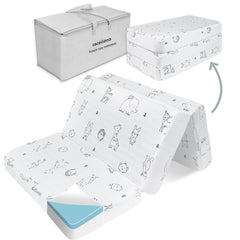 Cocellona trifold mattress laid flat showing universal fit and rounded corners