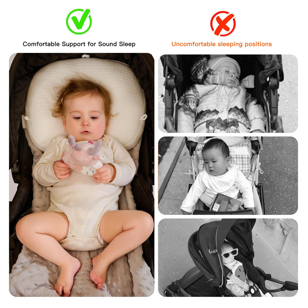 Cococu Baby Head Pillow breathable fabric promotes airflow in strollers and car seats